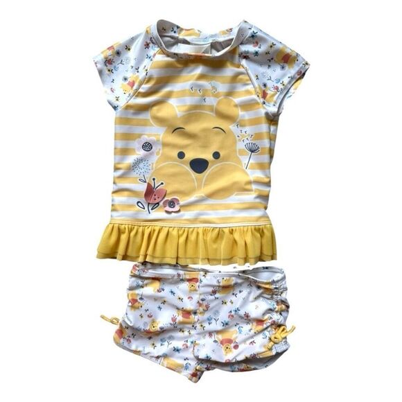 Toddler Girls Disney Store Winnie the Pooh Rashguard Swim Set Swimsuit 2 Pc - 5T - Picture 3 of 3